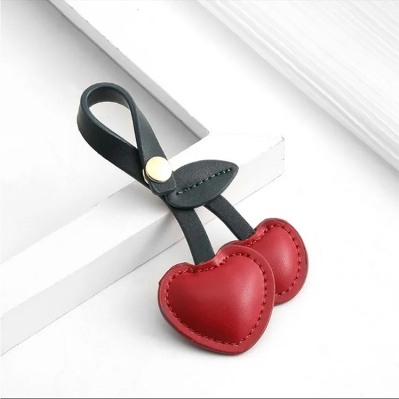 NWT Heart Cherries 🍒 Bag Charm - Picture 3 of 8